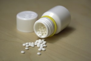 Flourine pills on table