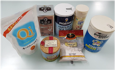 Commercially available salt products